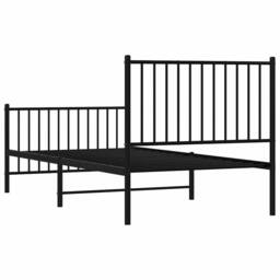 Berkfield Home Metal Bed Frame with Headboard & Footboard Black 90x190 cm Single - thumbnail 7