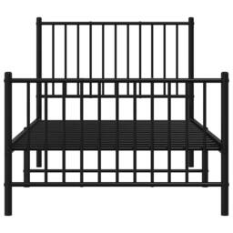 Berkfield Home Metal Bed Frame with Headboard & Footboard Black 90x190 cm Single - thumbnail 5