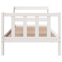 Berkfield Home Bed Frame without Mattress White 100x200 cm Solid Wood Pine - thumbnail 4