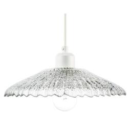 Happy Homewares Textured Glass Pendant Shade with Mushroom or Parasol Silhouette Shape in Clear - thumbnail 4