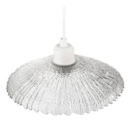 Happy Homewares Textured Glass Pendant Shade with Mushroom or Parasol Silhouette Shape in Clear - thumbnail 3
