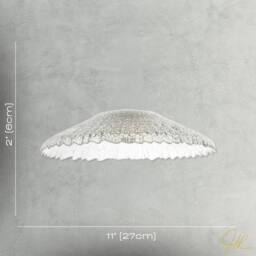 Happy Homewares Textured Glass Pendant Shade with Mushroom or Parasol Silhouette Shape in Clear - thumbnail 7