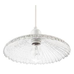 Happy Homewares Textured Glass Pendant Shade with Mushroom or Parasol Silhouette Shape in Clear - thumbnail 5
