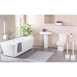 EONLION 2xSilicone Toilet Brush with Toilet Brush Holder Wall Mounted in White - thumbnail 4