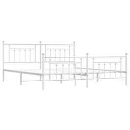 Berkfield Home Metal Bed Frame with Headboard & Footboard White 193x203 cm - thumbnail 5