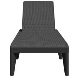 Berkfield Home Sun Lounger Anthracite 186x60x29 cm PP in Dark Grey - Size: 186 x 60 x 29 cm - thumbnail 4