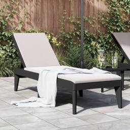 Berkfield Home Sun Lounger Anthracite 186x60x29 cm PP in Dark Grey - Size: 186 x 60 x 29 cm - thumbnail 1