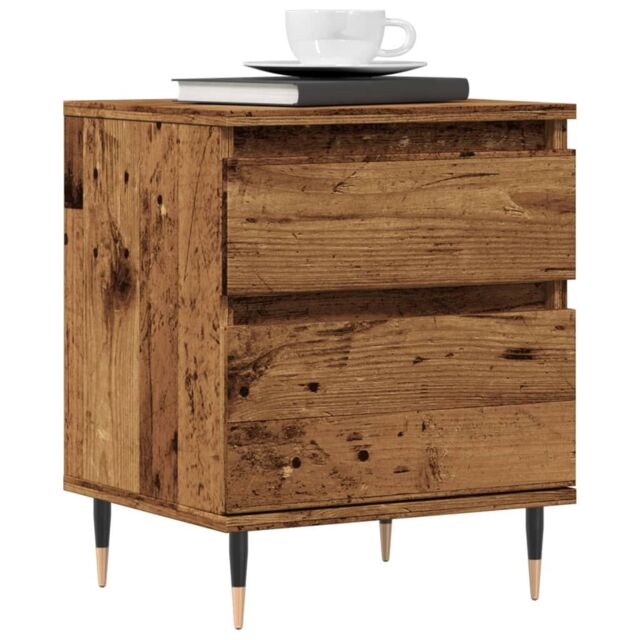Berkfield Home Bedside Cabinets 2 pcs Old Wood 40x35x50 cm Engineered Wood in Brown - Size: 40 x 35 x 50 cm - image 1
