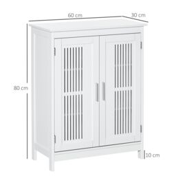 Kleankin Modern Bathroom Cabinet, Freestanding Floor Cabinet with Storage, White - thumbnail 3