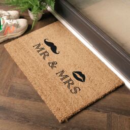 Artsy Mats Mr & Mrs Doormat - Regular 60x40cm in Black - Size: 40 cm x 60 cm - thumbnail 2