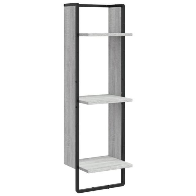Berkfield Home 3-Tier Wall Shelf Grey Sonoma 30x25x100 cm Engineered Wood - Size: 30 x 25 x 100 cm - image 1