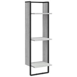 Berkfield Home 3-Tier Wall Shelf Grey Sonoma 30x25x100 cm Engineered Wood - Size: 30 x 25 x 100 cm - thumbnail 1