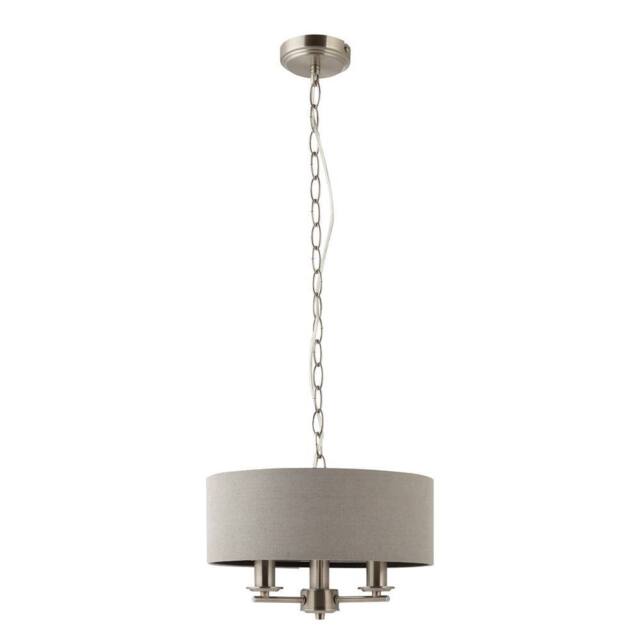 First Choice Lighting Chatsworth - Brushed Chrome Semi Flush Light with Slate Grey Shade in Silver - image 1