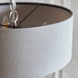 First Choice Lighting Chatsworth - Brushed Chrome Semi Flush Light with Slate Grey Shade in Silver - thumbnail 5