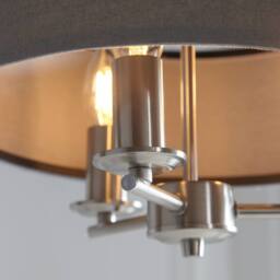 First Choice Lighting Chatsworth - Brushed Chrome Semi Flush Light with Slate Grey Shade in Silver - thumbnail 9