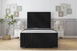 "Comfort Beds Khloe Naples Bed Frame With Mattress-50"" Upholstered in Black - Size: Super King" - thumbnail 2