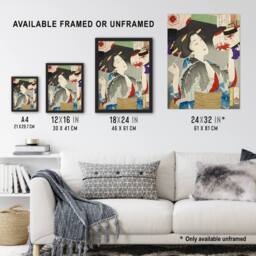 Artery8 Tsukioka Yoshitoshi Kyoto Waitress in the Meiji Era Framed Art Print - Size: A4 - thumbnail 3