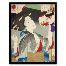 Artery8 Tsukioka Yoshitoshi Kyoto Waitress in the Meiji Era Framed Art Print - Size: A4 - thumbnail 1