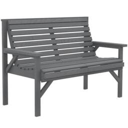 OUTSUNNY Wooden Garden Bench 2 Seater, Patio Bench for Indoor Outdoor in Grey - Size: 2 Seater - thumbnail 2