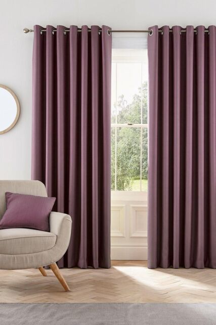Helena Springfield 'Eden' Woven Lined Curtains in Purple - Size: 167 cm width x 137 cm drop - image 1