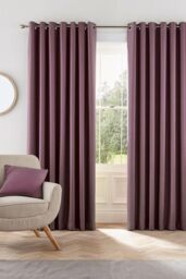 Helena Springfield 'Eden' Woven Lined Curtains in Purple - Size: 167 cm width x 137 cm drop
