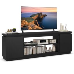 "Gymax TV Cabinet for TVs up to 80"" 178CM Media Console Table in Black" - thumbnail 1