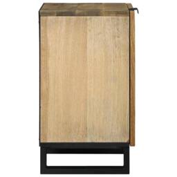 Berkfield Home Modern Bathroom Cabinet 38x33.5x58 cm Solid Wood Mango & Engineer in Beige - thumbnail 5
