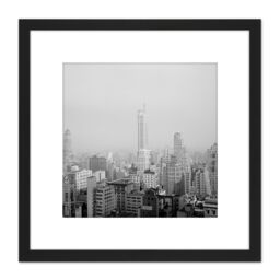 Artery8 New York City Skyline Skyscrapers 2 Vintage Photo 8X8 Inch Square Wooden Framed Wall Art Print Picture with Mount in Black - thumbnail 1