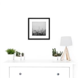 Artery8 New York City Skyline Skyscrapers 2 Vintage Photo 8X8 Inch Square Wooden Framed Wall Art Print Picture with Mount in Black - thumbnail 2