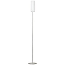 Loops Floor Lamp Light Satin Nickel Shade White Painted Satin Glass Bulb E27 1x60W in Metallics