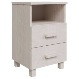Berkfield Home Decorative Bedside Cabinets HAMAR 2 pcs White 40x35x62 cm Solid Wood - Size: 40 x 35 x 62 cm - thumbnail 1
