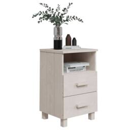 Berkfield Home Decorative Bedside Cabinets HAMAR 2 pcs White 40x35x62 cm Solid Wood - Size: 40 x 35 x 62 cm - thumbnail 7