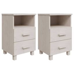 Berkfield Home Decorative Bedside Cabinets HAMAR 2 pcs White 40x35x62 cm Solid Wood - Size: 40 x 35 x 62 cm - thumbnail 3