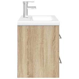 Berkfield Home 2 Piece Bathroom Furniture Set Sonoma Oak Engineered Wood in Brown - thumbnail 6