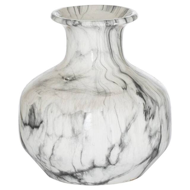 Love Lace Marble Squat Vase in White - image 1