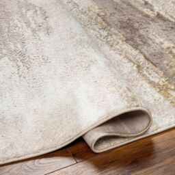 Livabliss San Francisco-Abstract Grey Yellow Taupe Modern Marble Living Dining Rug in Dark Brown - Size: 120 cm x 170 cm - thumbnail 4