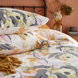 Furn Huerta Tropical Flora Duvet Cover Set in Pale Orange - Size: King - thumbnail 3