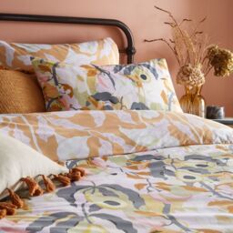 Furn Huerta Tropical Flora Duvet Cover Set in Pale Orange - Size: King - thumbnail 2