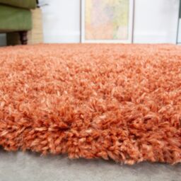 Kukoon Soft Fluffy Thick Pile Shaggy Area Rug, Living Room Bedroom Carpet Runner in Terracotta - Size: 200 cm x 290 cm - thumbnail 4