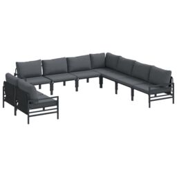 Berkfield Home Garden Sofa Set 9 pcs Anthracite Steel - thumbnail 2
