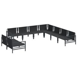 Berkfield Home Garden Sofa Set 9 pcs Anthracite Steel - thumbnail 6