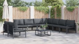 Berkfield Home Garden Sofa Set 9 pcs Anthracite Steel - thumbnail 4