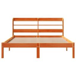 Berkfield Home Bed Frame with Headboard Frame Wax Brown 150x200 cm King Size - thumbnail 6