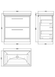 Balterley Floor Standing 2-Drawer Bathroom Vanity, Fireclay Basin, Green, 800mm in Green - thumbnail 2