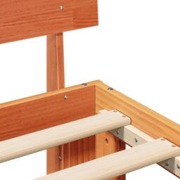 Berkfield Home Bed Frame with Headboard Wax Brown 90x190 cm Solid Pine Wood - thumbnail 9