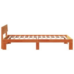 Berkfield Home Bed Frame with Headboard Wax Brown 90x190 cm Solid Pine Wood - thumbnail 7