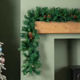 Samuel Alexander 2.7m Green Christmas Garland with Pine Cones & Mixed Needles - thumbnail 4