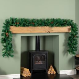 Samuel Alexander 2.7m Green Christmas Garland with Pine Cones & Mixed Needles - thumbnail 1