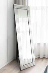 MirrorOutlet Cheval Triple-Bevel Free Standing Mirror 170 x 58 CM 5ft7 x 1ft11 in Silver - Size: 1 Pack - thumbnail 1
