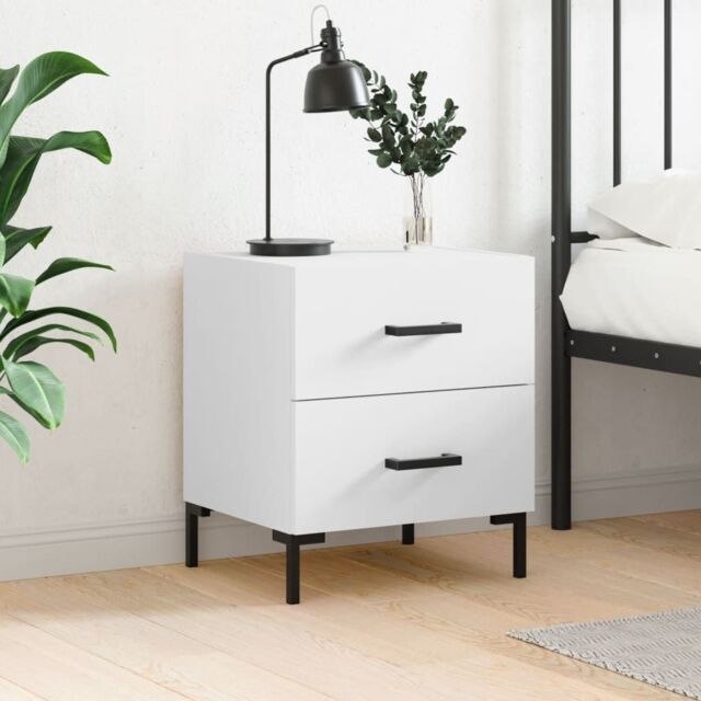 Berkfield Home Bedside Cabinet White 40x35x47.5 cm Engineered Wood - image 1